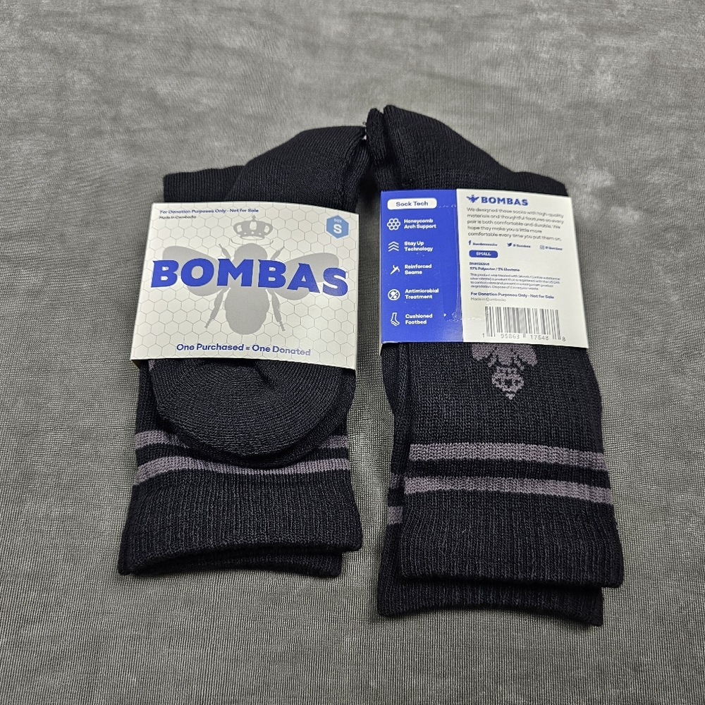 Bombas Crew Socks Adult Small Black